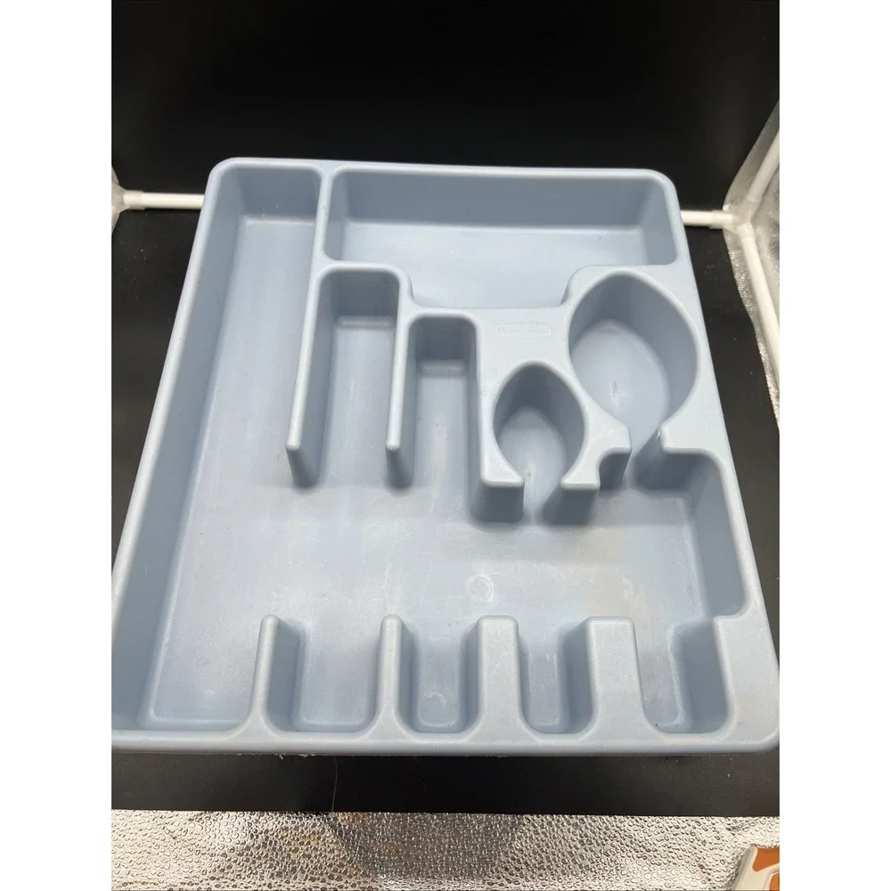 Rubbermaid Blue 2922 Vintage  Silverware Flatware Utensil Holder Tray Organizer